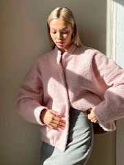 Aiertu  -  Women's Short Fur Jacket  Autumn Winter Thick Loose Casual Chic Cardigan Female Warm Fashion Solid Color Short Coat Aiertu