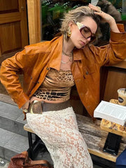 Aiertu  -  2026 Fashion Long Sleeved Women's Bomber Jackets Lapel Solid Single Breasted Casual Coats Autumn High Street Ladies Outwear Aiertu