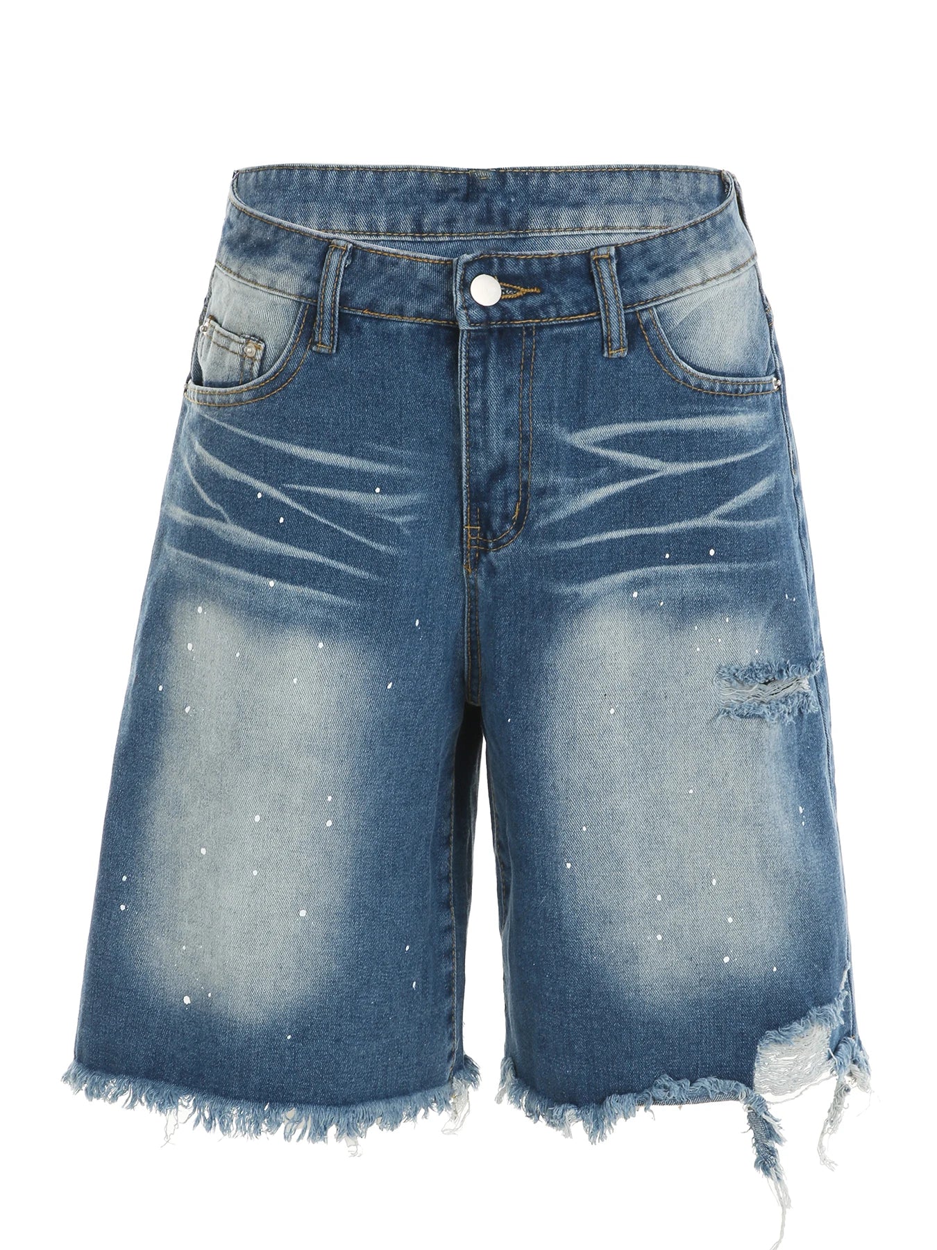 Aiertu  -  Distressed Ripped Denim Pants Summer Casual Low Rise Loose Wide Leg Midi Pants for Women Streetwear Short Denim Trousers Aiertu