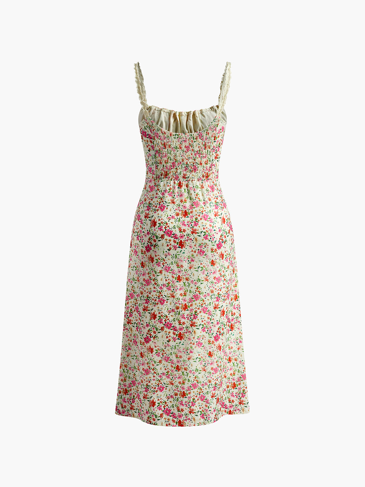 Aiertu  Floral Print Trim Cami Midi Dress shopify