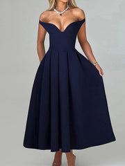 Aiertu  -  Sexy Deep V Neck Ruffle Maxi Dresses Femme Off Shoulder High Waist Dress Femme Party Elegant Backless Evening Dress 2025 Aiertu