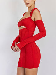 Aiertu Sexy Hollow Out Backless Mini Dress For Women Elegant Spaghetti Strap Bodycon Party Short Dresses Vestido Clubwear Aiertu