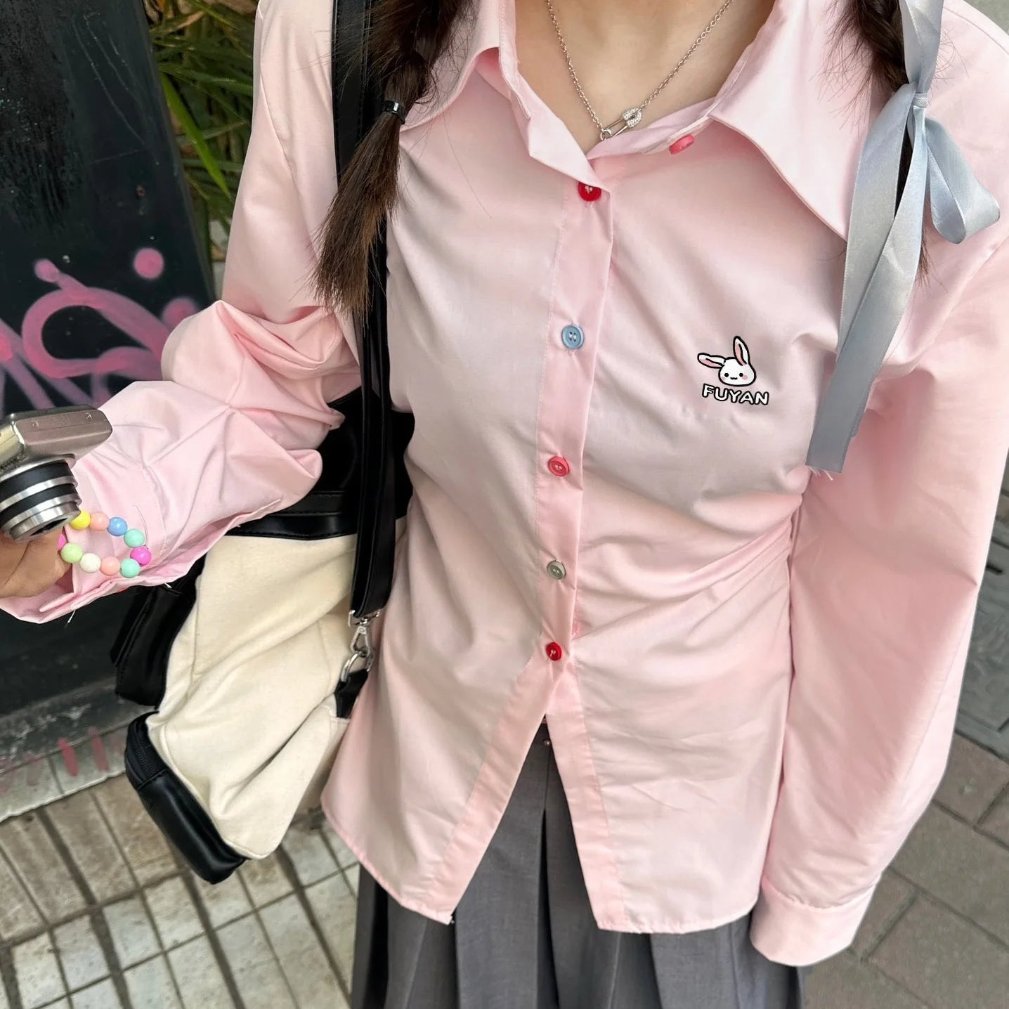 Aiertu  -  Shirt With Pink Button Waist For Women, Spring And Summer New Ins Trendy American Design Niche Hot Girl Pure Desire Top Aiertu