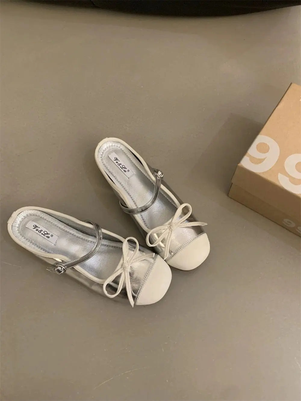 Aiertu  -  Women's Bow Toe Half Slippers Summer Non-Slip Inner Heightening Mary Jane Shoes for Women Soft Soled Breathable Sandals Slippers Aiertu