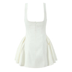 Aiertu  -  High Street Women Elegant White Party Mini Dress Sexy Backless Sleeveless Bridesmaids Robe Summer Aiertu