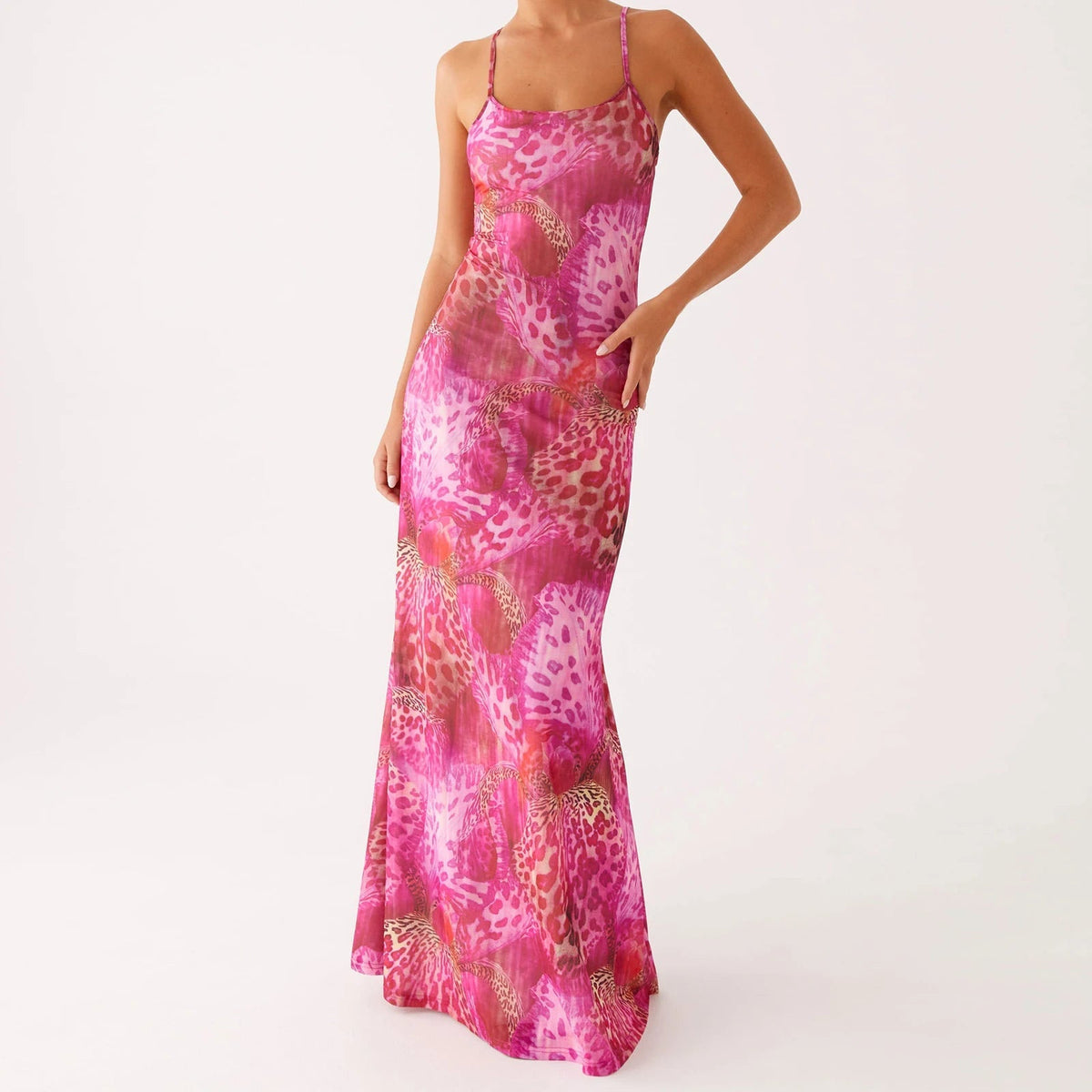 Aiertu  -  Women Floral Tube Maxi Dress with Scarf Sexy Strapless Backless Bodycon Long Dress Summer Mesh Cocktail Sundress Aiertu