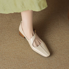 Aiertu  Spring Autumn Square Toe Mid Heel Shoes for Girls Sweet Style Genuine Leather with Ladyshoes Mary Jane Single Shoes Trend Aiertu