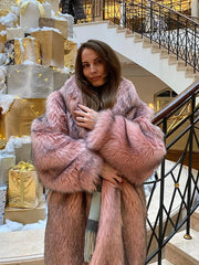 Aiertu  -  party look snspos Fashion Long Faux Fur Women Coat Full Sleeve Oversize Lady Jacket 2024 Autumn Winter Elegant All Match Warm Female Overcoat Aiertu