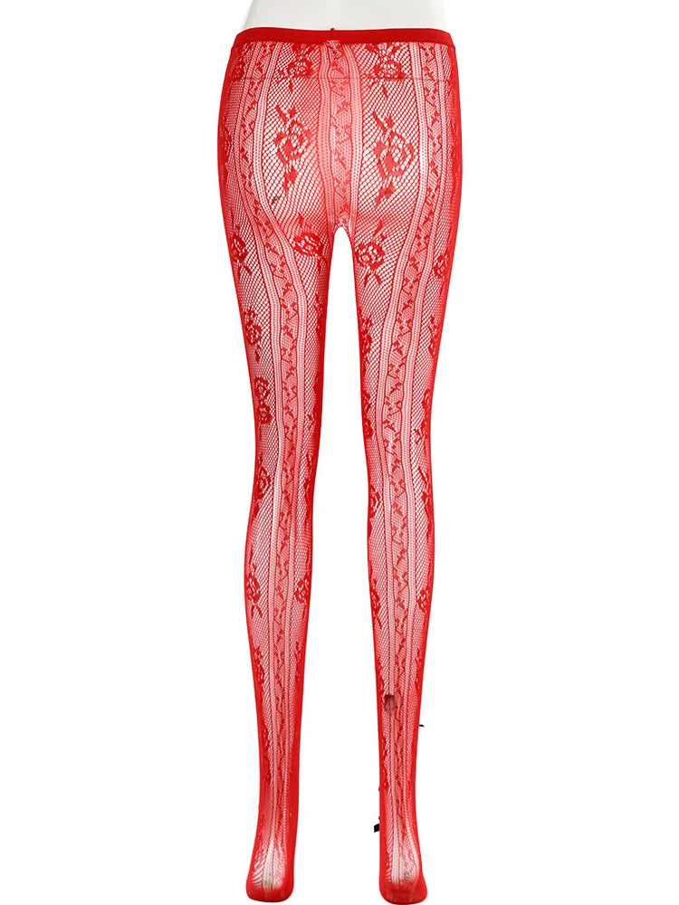 Aiertu  -  Sexy Leggings 2026 Woman Clothes High Waist Hollow Out Bowknot Slim Pants Streetwear Night Club Outfit Female Skinny Tights Aiertu