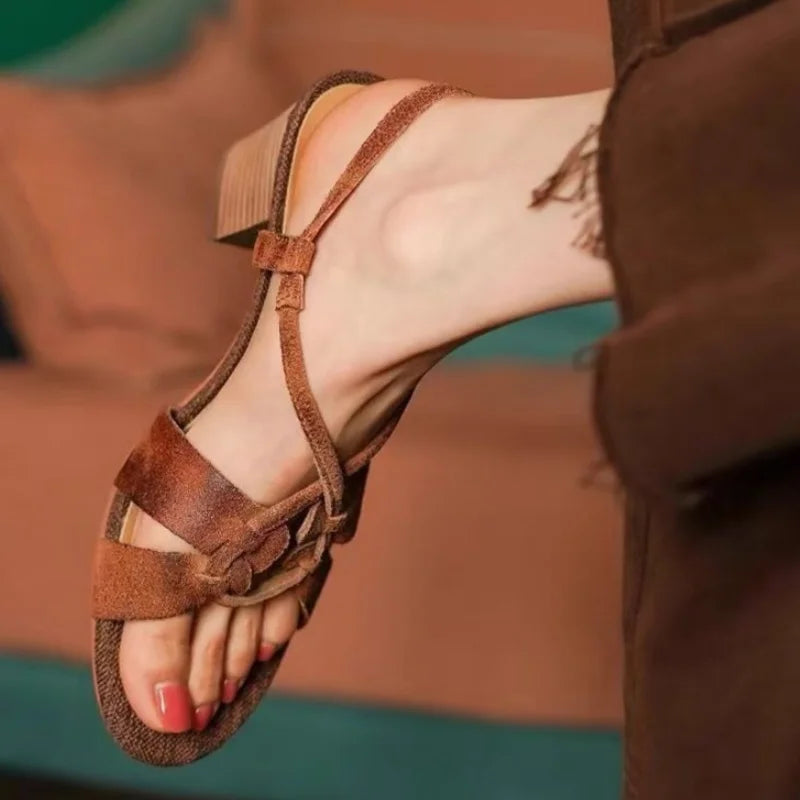 Aiertu  -  Luxury Women's Sandals Summer Fashion Ankle Strap Hollow Shoes Outdoor Comfortable Elegant High Heels Women Sandals Aiertu
