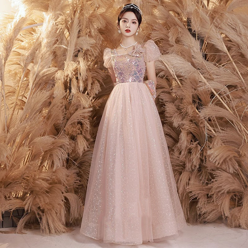 Aiertu 2025 Banquet evening dress  new sequined bar mitzvah fairy high-end long dress music life test temperament dress Aiertu