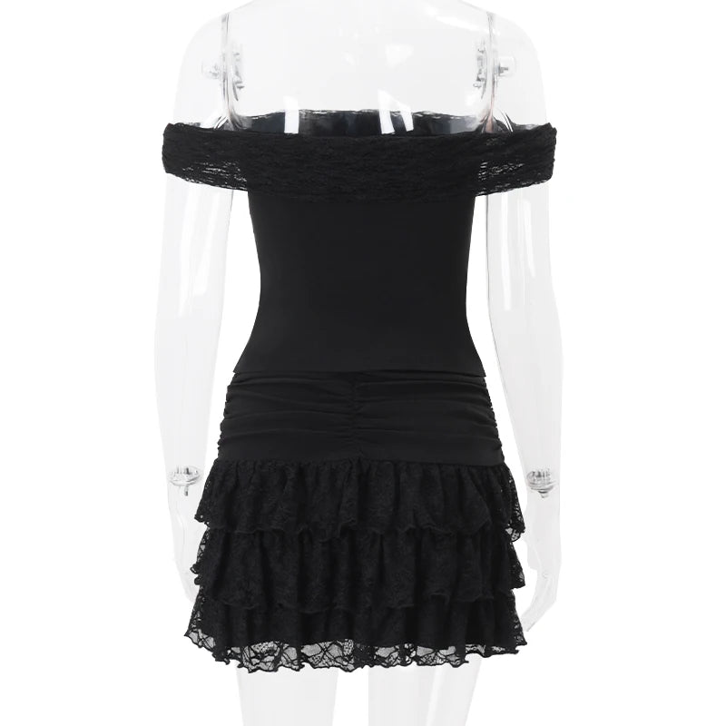 Aiertu  Off Shoulder Solid Sexy Fashion Backless Strapless Fairycore Skirt Set 2025 Spring New Prom Party Evening 2 Pieces Set Aiertu