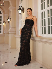 Aiertu  -  Formal Occasion Dresses Maxi Black Appliques Dresses For Dancing Parties Long Elegant Party Dresses Women New In Aiertu