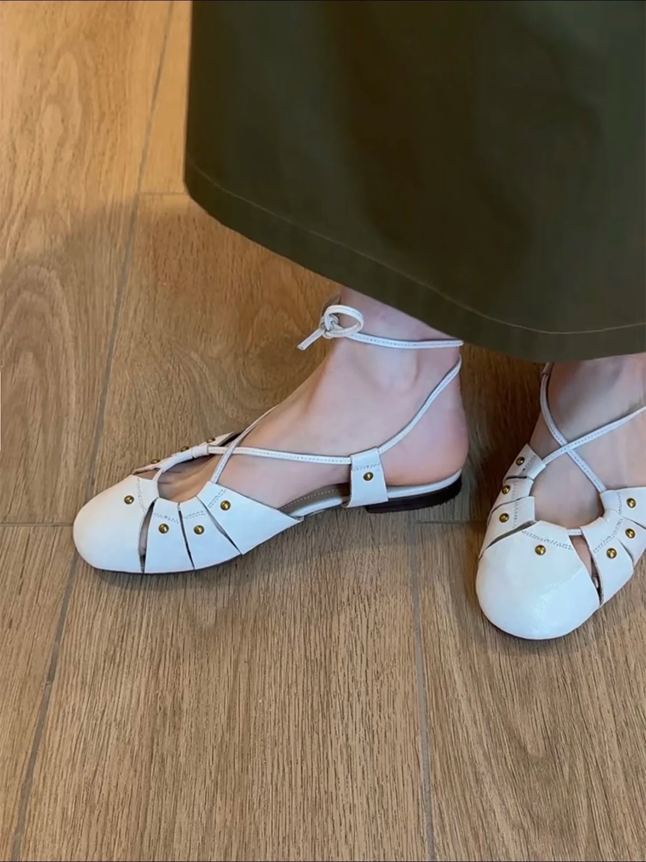 Aiertu  -  Flats Sandals Designer Woman Shoes Casual Slingback Summer New Marie Janes Shoes Lace-Up Retro Sandalias De Mujer Dress Aiertu