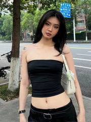 Aiertu  -   Hottie Classic Solid Tops Women High Elasticity Sleeveless Backless Simple Street Versatile Daily Summer Fashion Clothes Aiertu