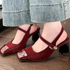 Aiertu  -  Women's Spring New Elastic Strap Designer Sandals Outdoor Elegant Dress Party Shallow Mouth Women's High Heels 42 Large Size Aiertu
