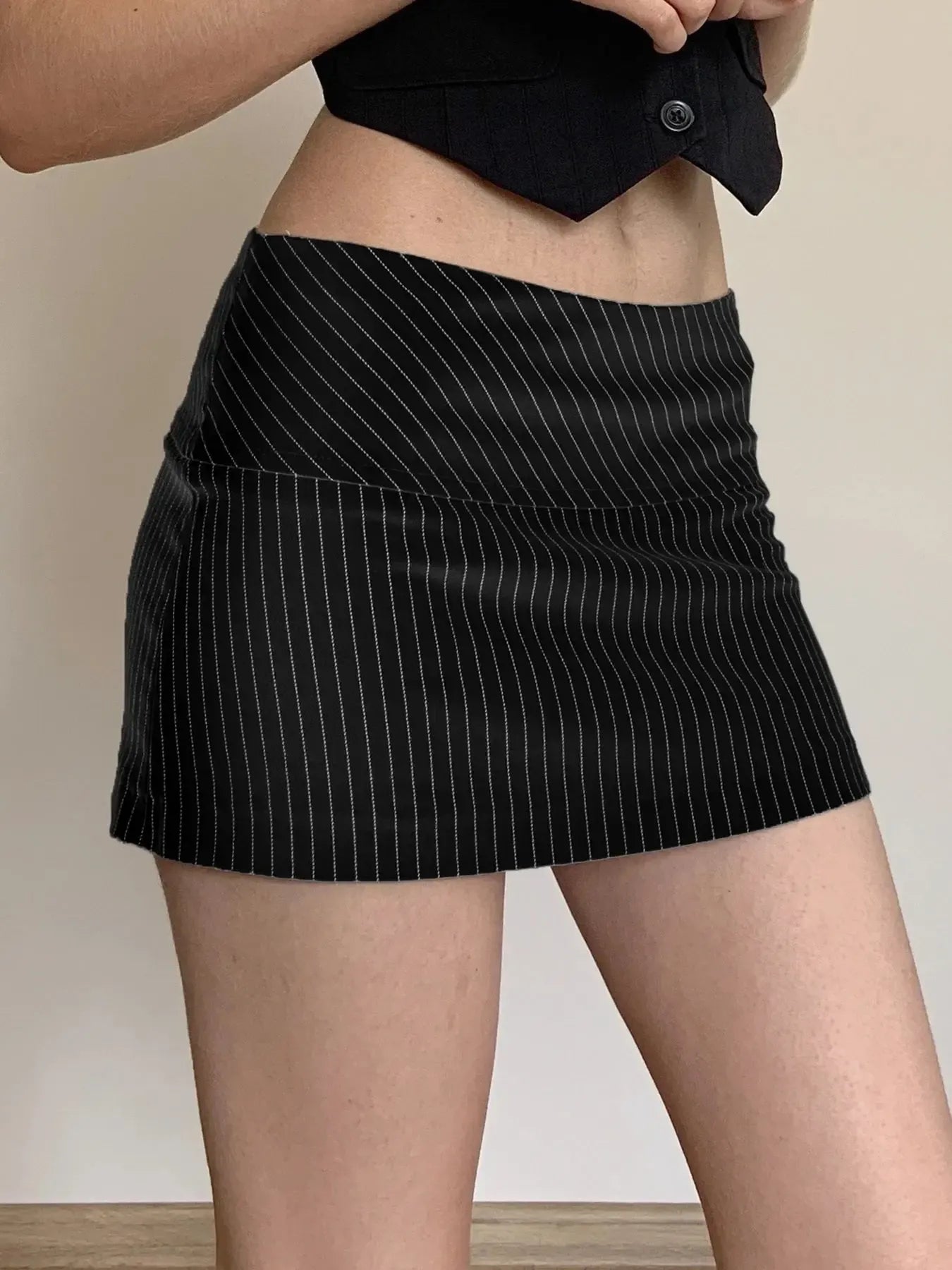 Aiertu  Striped Office Mini Skirt Aiertu
