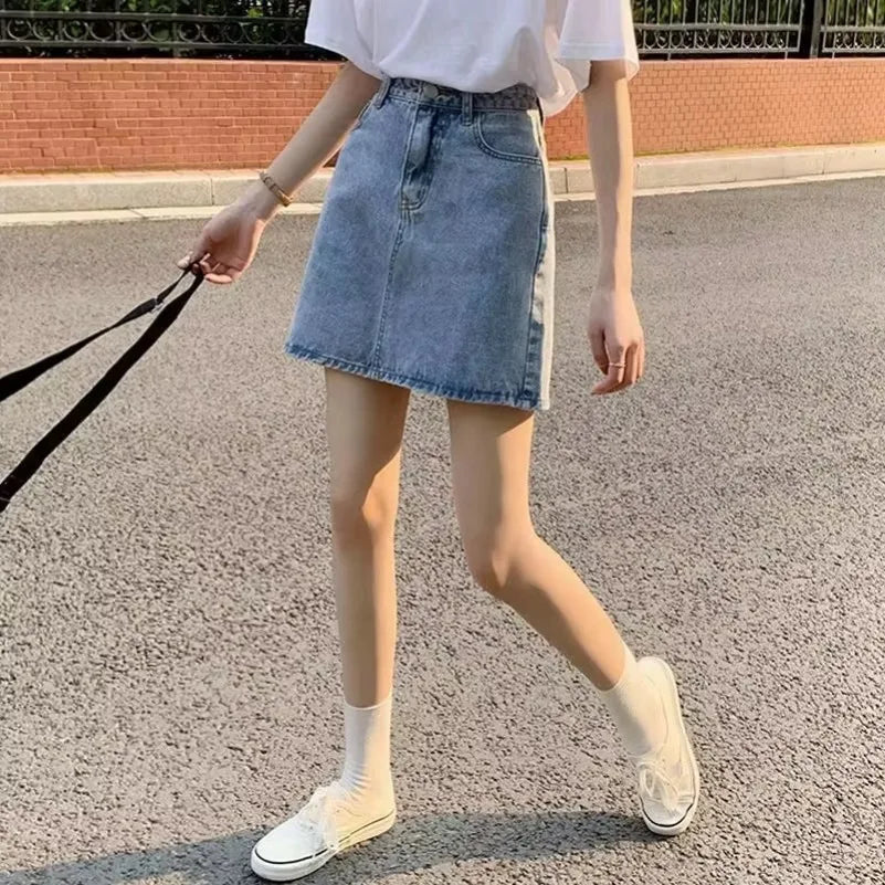 Aiertu Summer Denim Short Skirt for Women High Wiast Sexy Tight Bag Hip Skirts Lady Slim Fit Y2K Female Short Jeans Skirts Aiertu