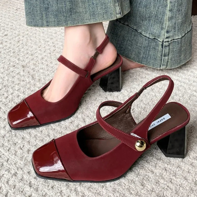 Aiertu  -  Women's Spring New Elastic Strap Designer Sandals Outdoor Elegant Dress Party Shallow Mouth Women's High Heels 42 Large Size Aiertu