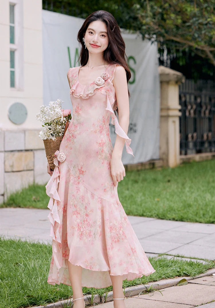 Aiertu  Honey Vine Vintage-Floral Ethereal Essence Dress Aiertu