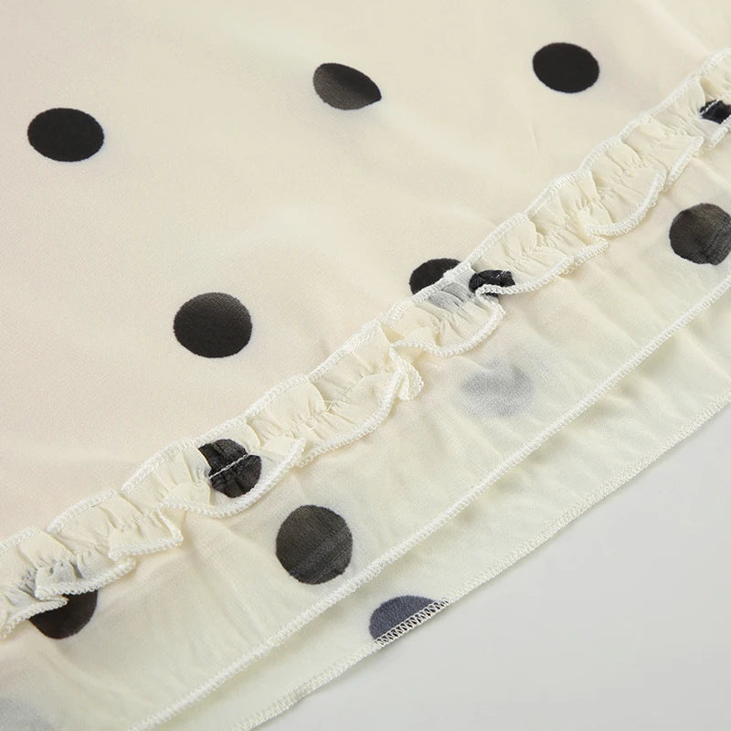 Aiertu  -  Fashion Polk Dot Printed Edible Tree Fungus Trim Skirts Women Holidays Zipper-Up Mesh Half Double Layers Bottoms 2026 Aiertu