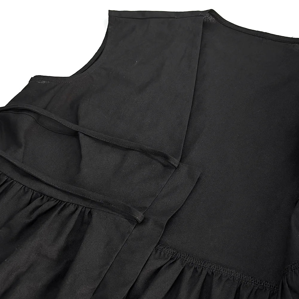 Aiertu  -  Black Elegant Summer Suits For Women New V Neck Lace-up Sleeveless Tank Top+Ruffle Trouser Fashion Casual Pants Sets 2 Piece Set Aiertu