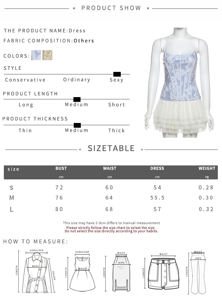 Aiertu  -  Patchwork Dress Women Anti-Fishbone Flower Dark Lines Bandeau Multi-Layered Pleats Fluffy Sweet Party Trend Mini Bodycon Aiertu