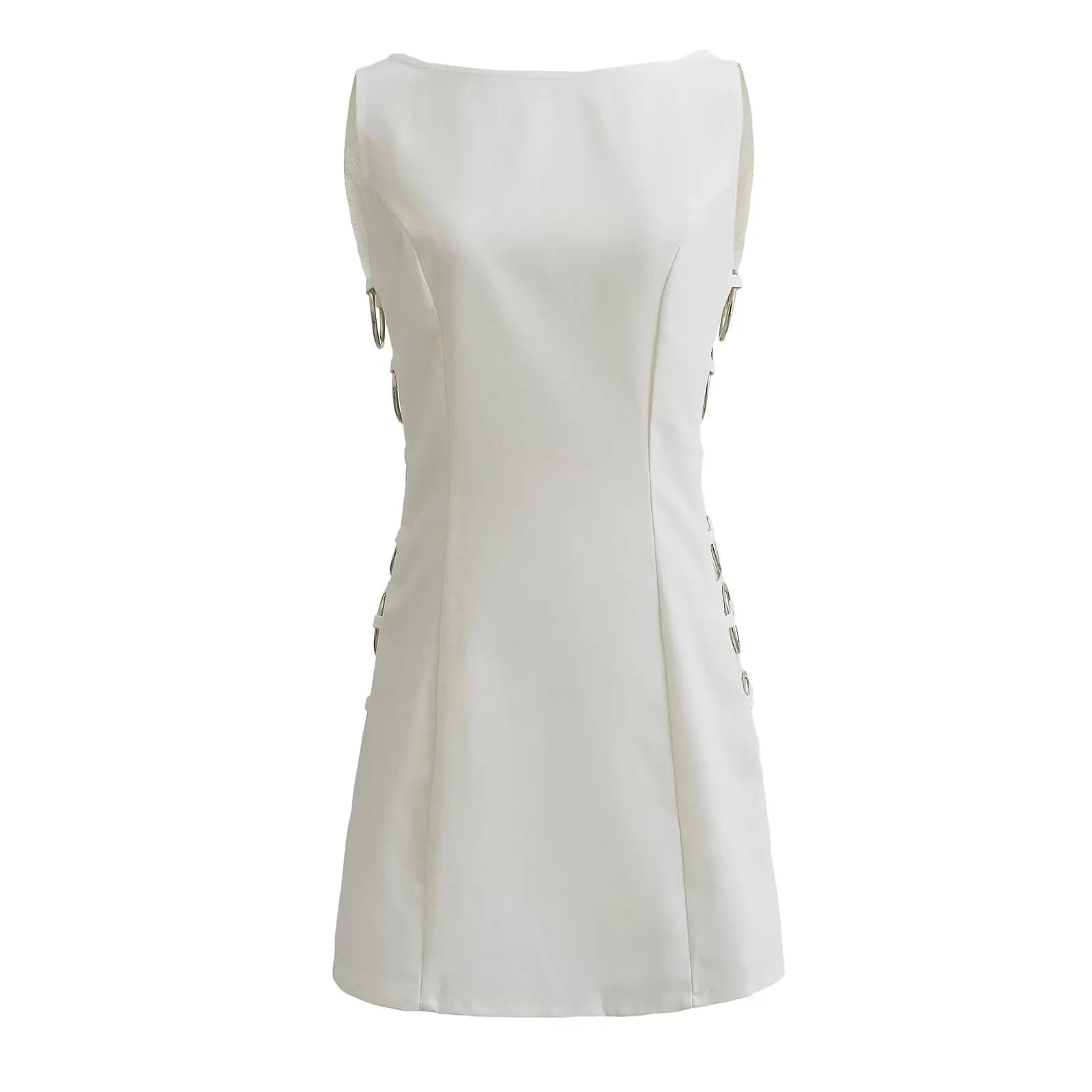 Aiertu  -  European and American style fashion sexy side circle decoration sleeveless dress female hot girl slim fit mini skirt Aiertu