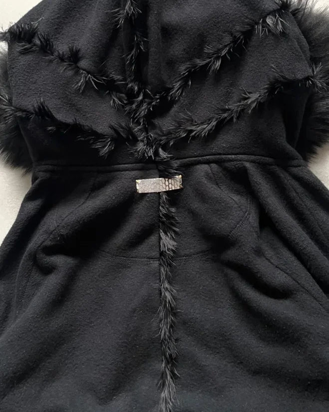 Aiertu  -  Exquisite Trendy Stitching Fur Collar Simple Double-sided Hooded Thickened Coat High Street Hip-hop Y2k Punk Retro Couple Coat Aiertu