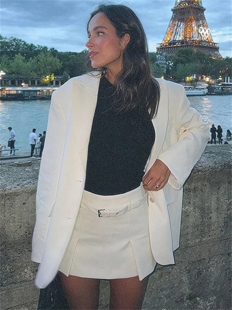 Aiertu  -  Winter Fashion Printed Suit Outwear Female Lapel Contrast Long Sleeve Vintage Patchwork Commute Clothes Ladies Blazers New Aiertu