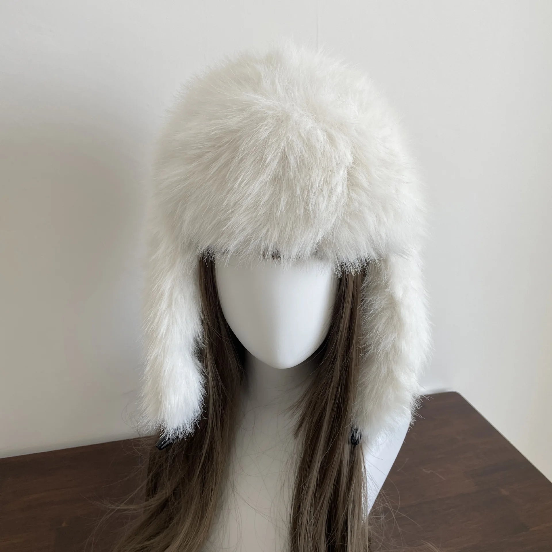 Aiertu  -  Thick Furry Faux Fur Hats For Women Men Winter Outdoor Keep Warm Earflap Ski Hat Girl Corner Buckle Windproof Russian Bomber Cap Aiertu