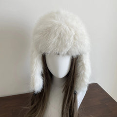 Aiertu  -  Thick Furry Faux Fur Hats For Women Men Winter Outdoor Keep Warm Earflap Ski Hat Girl Corner Buckle Windproof Russian Bomber Cap Aiertu