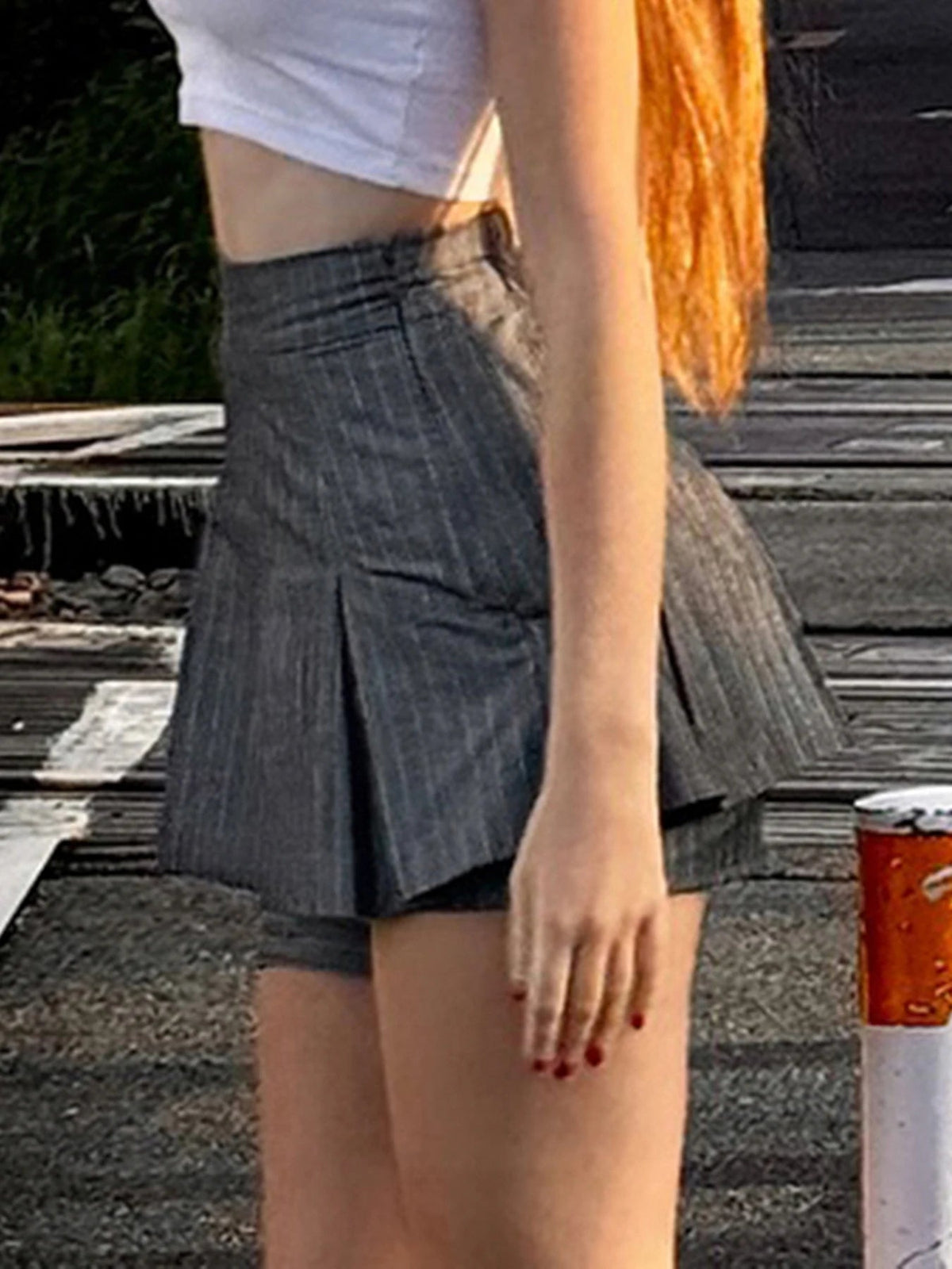 Aiertu  -  Preppy Style Striped A-Line Skirts With Shorts Casual Slim Mid-Waisted Mini Skirts Women 2025 Summer Fashion Streetwear Aiertu
