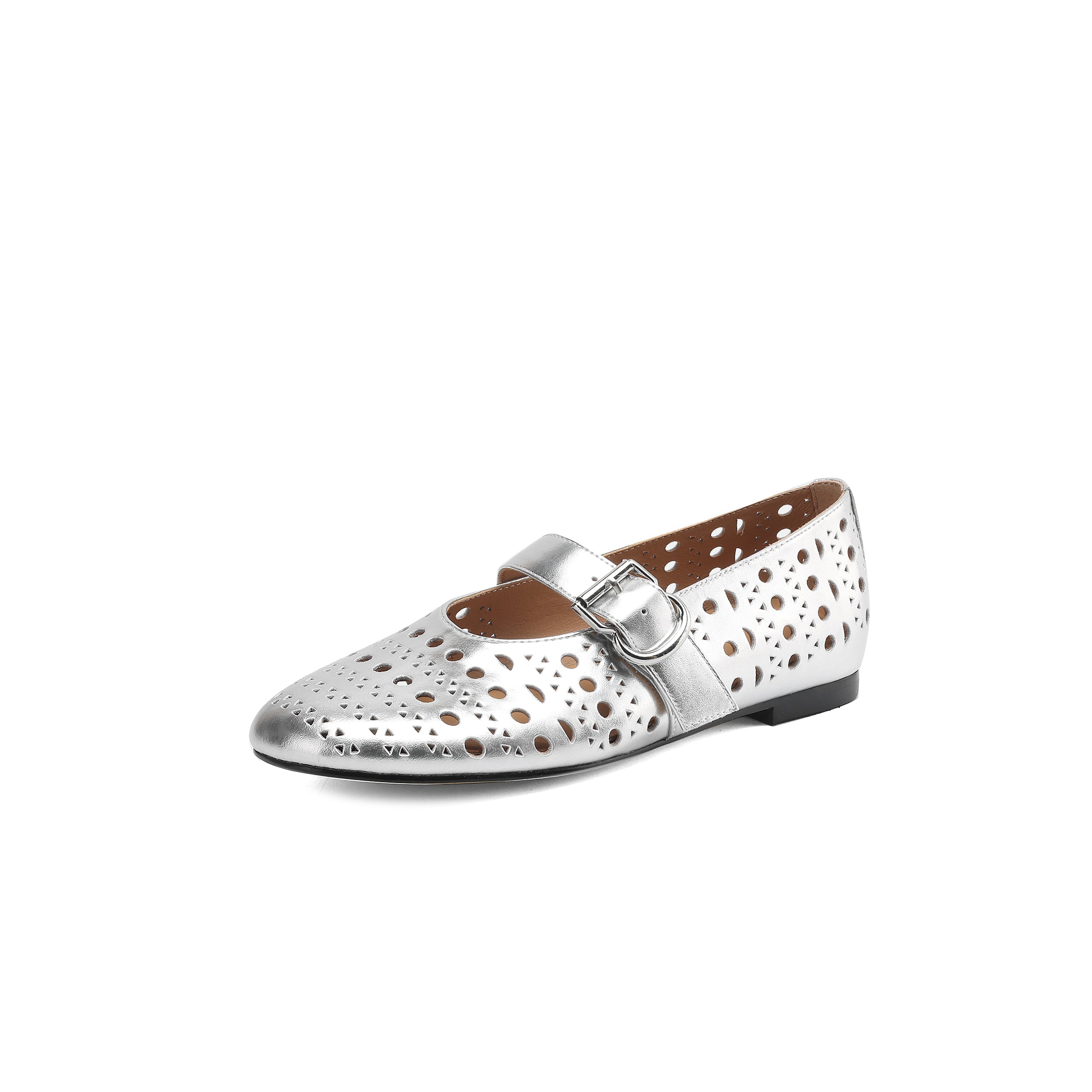 Aiertu  Round Toe Women Ballet Flats Fashion Shoes Genuine Leather Spring Ladies Elegant Mary Jane Loafers Shoes Comfort Casual Flats Aiertu