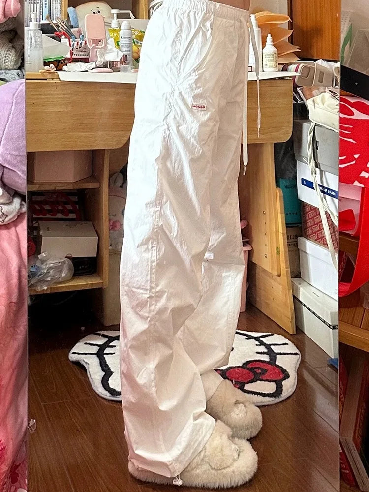 Aiertu  -  White High Waist Sweatpants Women Y2k Fashion Baggy Straight Wide Leg Korean Jogging Sport Pants Hip Hop Causal Joggers Aiertu
