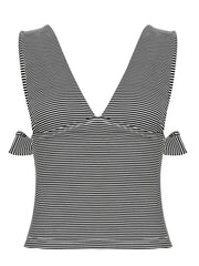 Aiertu  -Vintage Contrast V-Neck Striped Tank Top aiertu