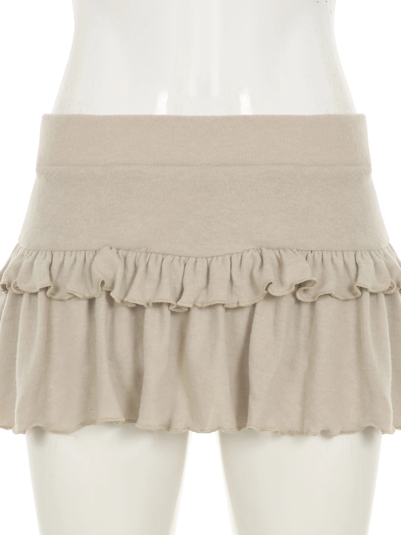 Aiertu  Casual Solid Ruffles A-Line Skirts Preppy Style Basic Slim Low-Waisted Mini Skirts Women 2025 Summer Fashion Streetwear Aiertu