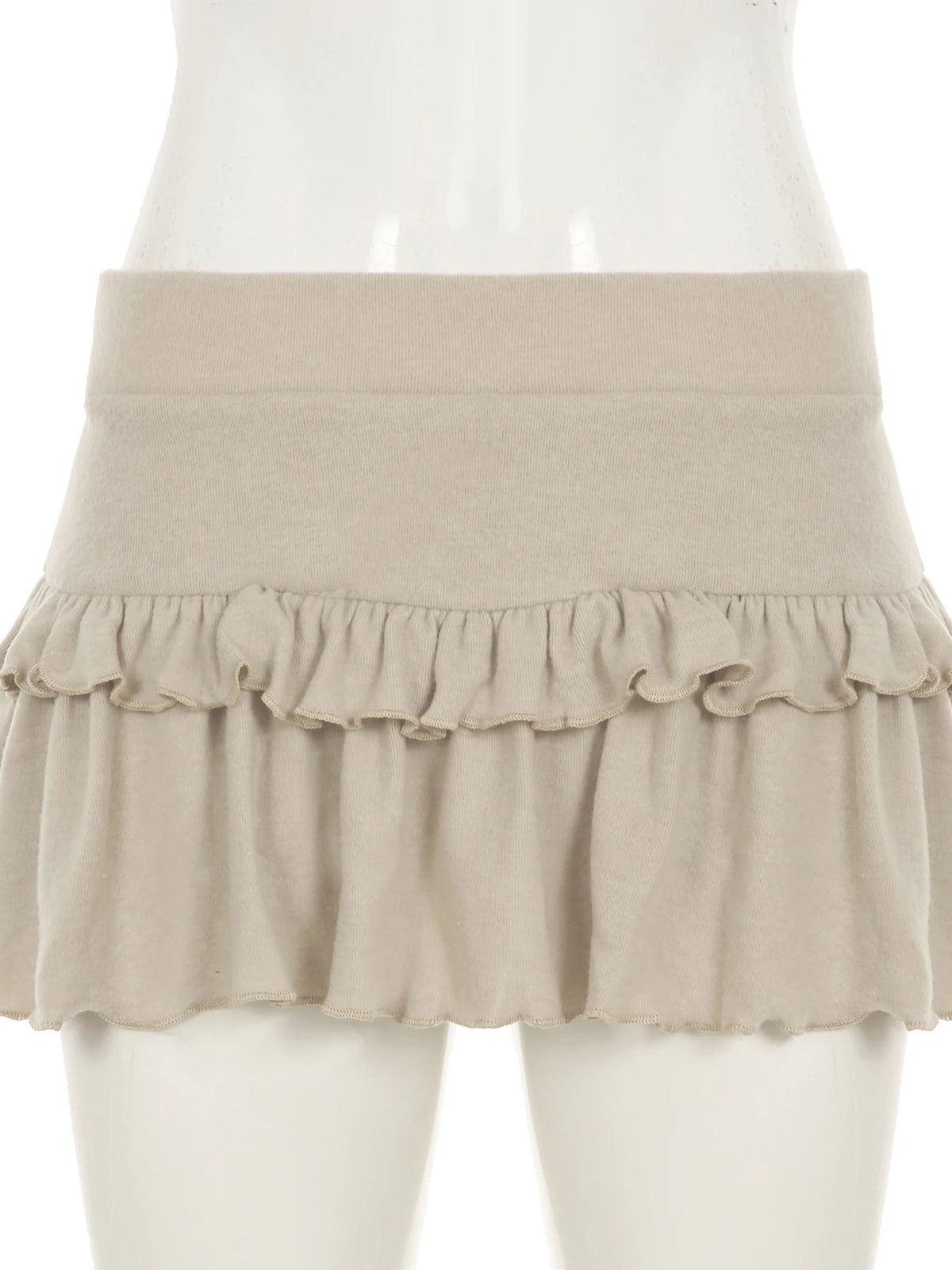 Aiertu  Casual Solid Ruffles A-Line Skirts Preppy Style Basic Slim Low-Waisted Mini Skirts Women 2025 Summer Fashion Streetwear Aiertu