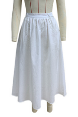Aiertu  -Casual Daily Pocket Buttons Loose High Waist Type A Bottoms aiertu