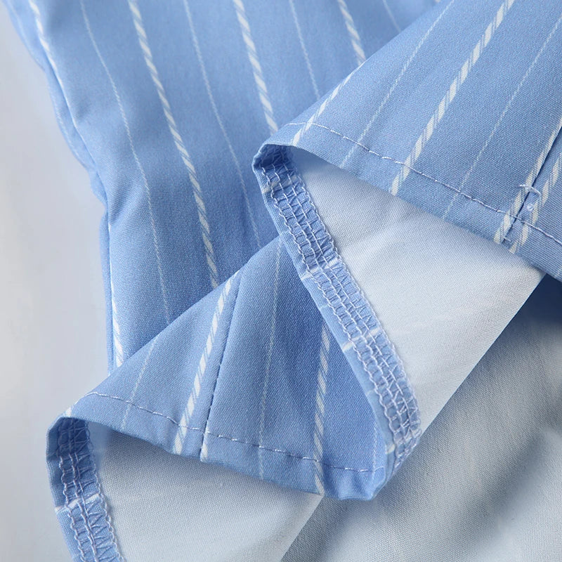 Aiertu  Office Ladies Casual Striped Blouse Elegant Basic Turn-Down Collar Long Sleeve Shirts Women Spring Autumn Streetwear Aiertu