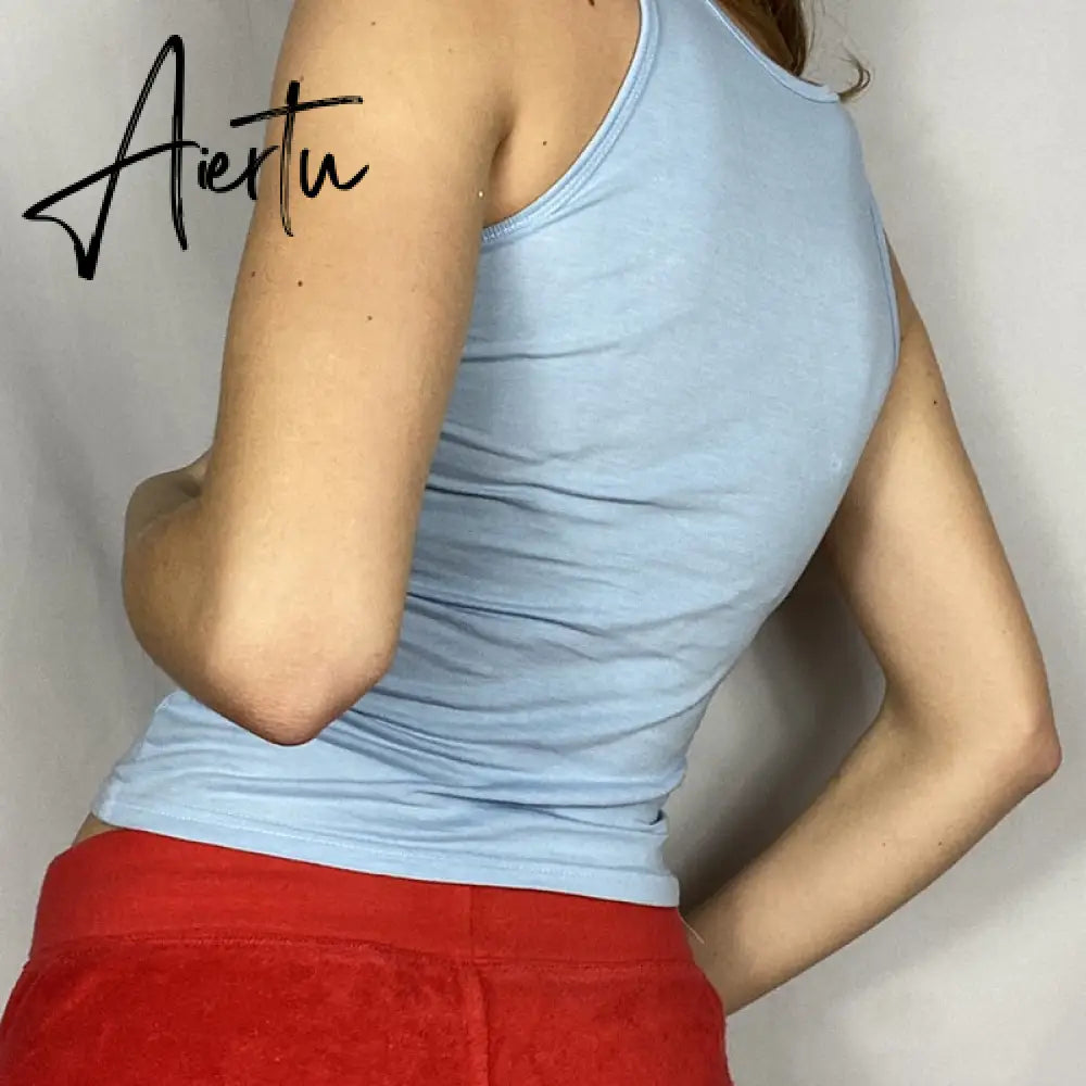 90s Y2K Brown Cami Tanks Ruched Tie Up Crop Top Women New Harajuku Cute Backless Tank Tops Sexy Halter Party Beachwear Aiertu