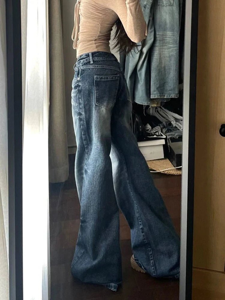 Aiertu  Streetwear Y2K Jeans Women Loose Mid Waist Casual Denim Pants Vintage American Harajuku Lady All Match Trousers Spring New Aiertu