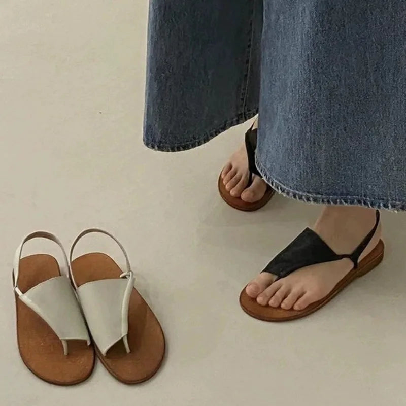 Aiertu  -  Rome Flip Flops Flats Sandals Women Summer Pu Leather Vintage Gladiator Shoes Ladies Casual Streetwear Outdoor Sandals Footwear Aiertu