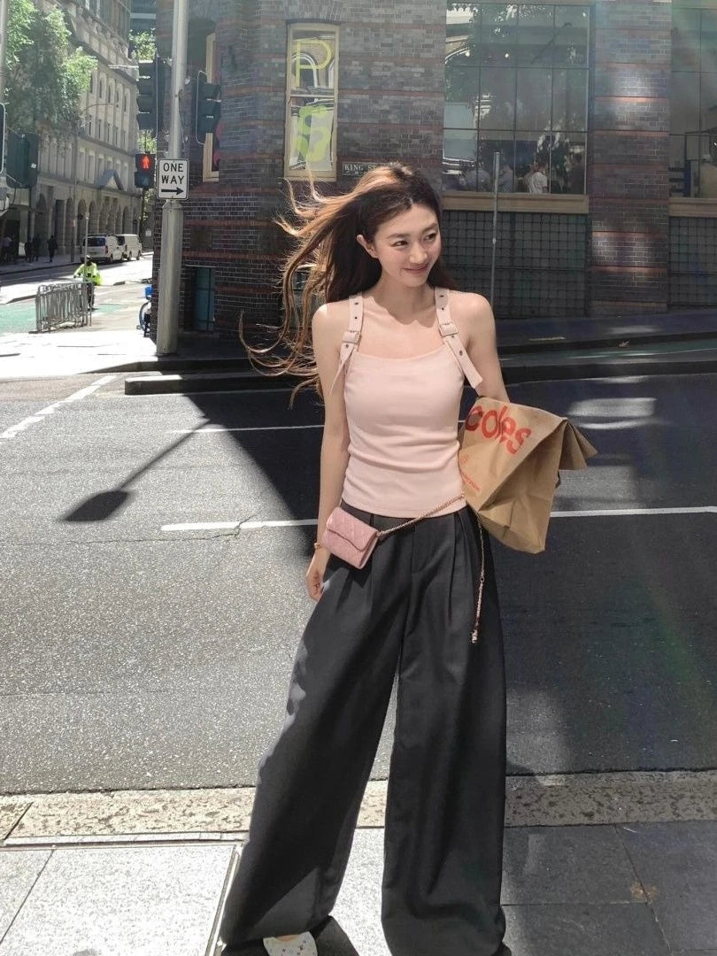 Aiertu  Streetwear Vintage Fairy Solid Backless Tank Tops 2025 Summer Women Y2k Aesthetic Cropped Camisole Harajuku Grunge Bodycon Tanks Aiertu