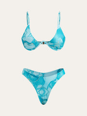 Aiertu  Marble Print Bikini Set With Cover-Up Skirt shopify