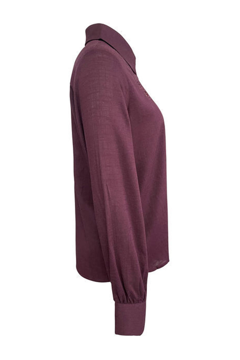 Aiertu  -Casual Hollow Out Turndown Collar Blouses(4 Colors) aiertu
