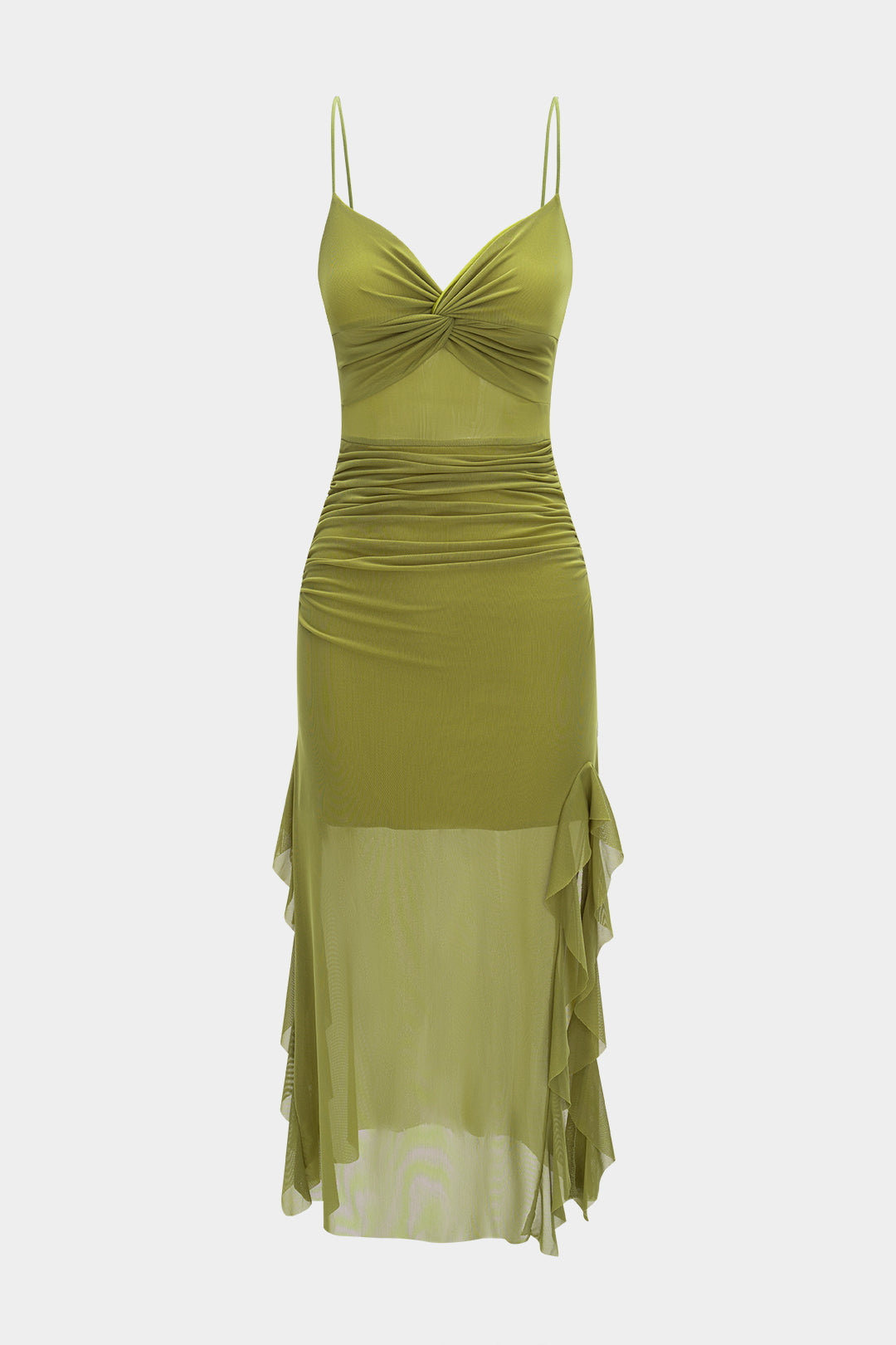 Aiertu  -  Mesh Slip Twist Knot Sleeveless Maxi Dress Aiertu