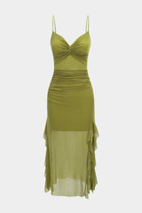 Aiertu  -  Mesh Slip Twist Knot Sleeveless Maxi Dress Aiertu