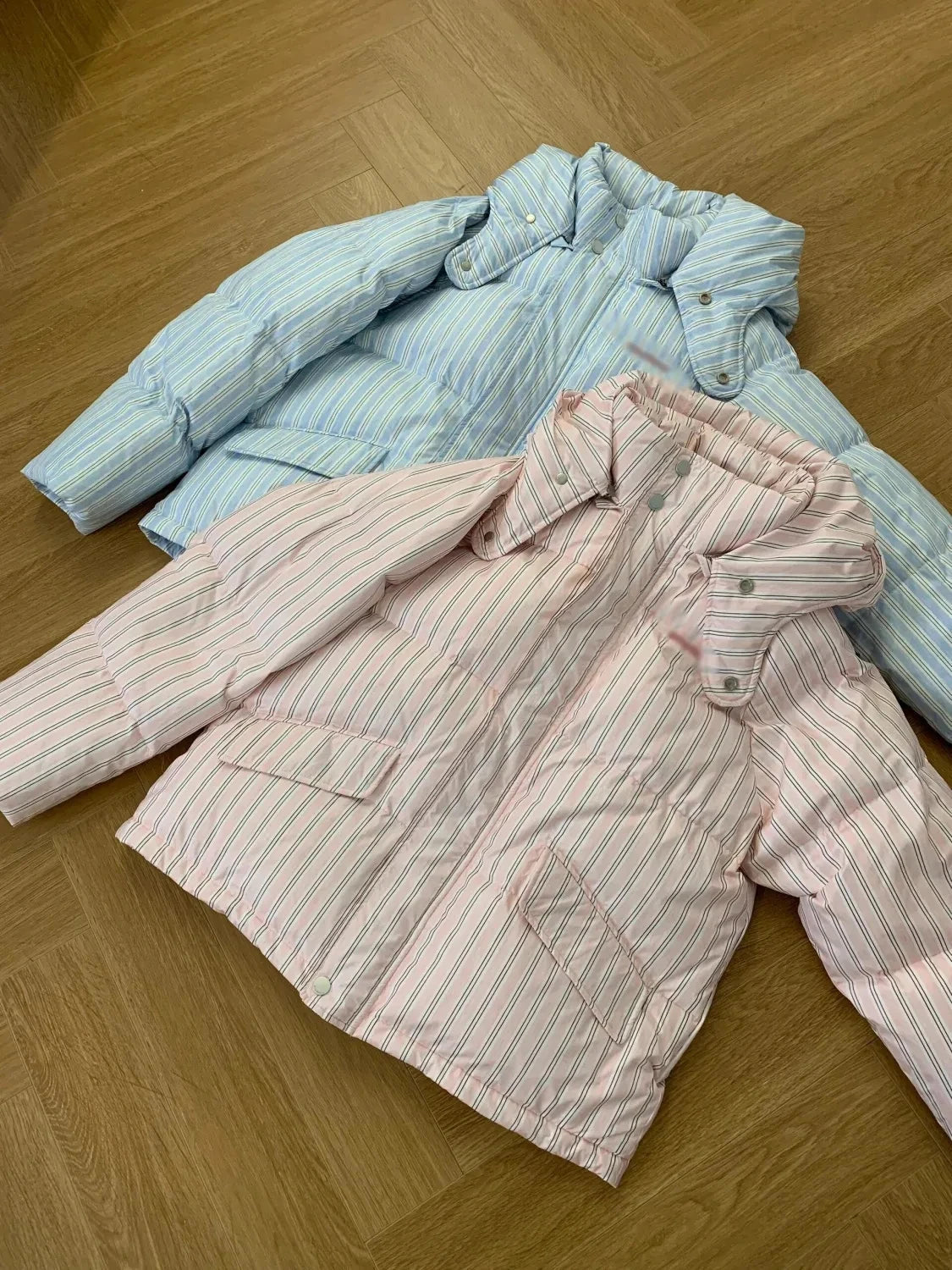 Aiertu  -  Korea Striped Design Hooded Cotton Coats Winter Streetwear Fashion Parkas Thick Causal Casaco Tops Loose Wom Aiertu