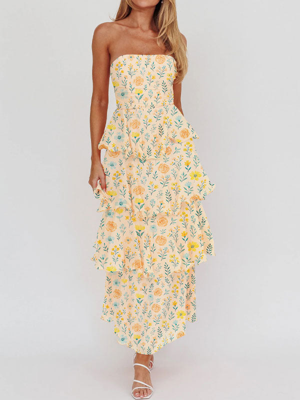 Aiertu  Strapless floral maxi dress shopify